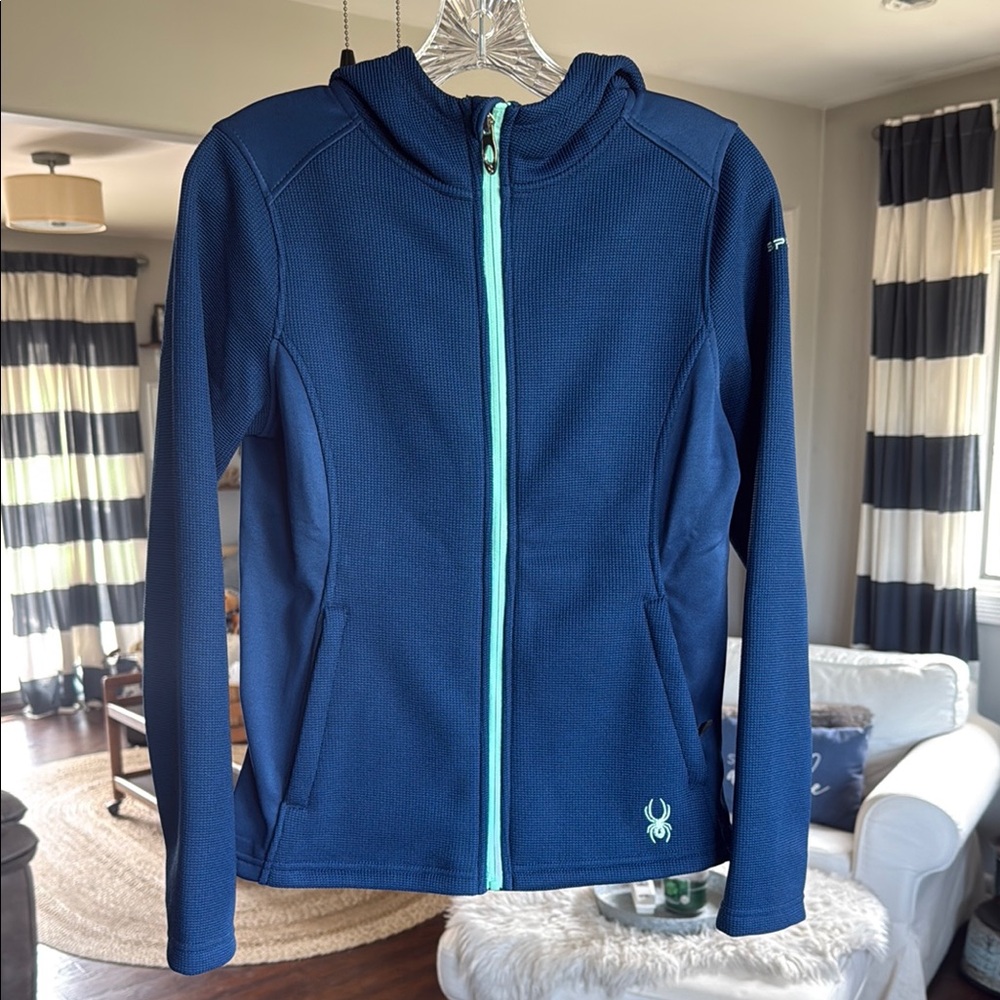 🩵Spyder Navy Blue Jacket with Aqua Zipper🩵